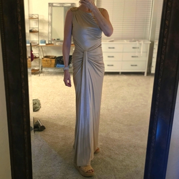 Tadashi Shoji Dresses & Skirts - Tadashi Shoji - Champagne Gold Maxi Dress Small